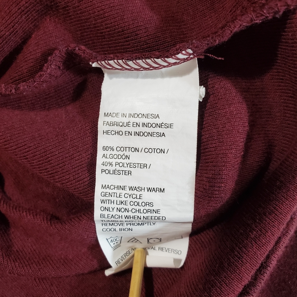 Arrow Mens Burgundy Long Sleeve Henley Shirt - Picture 5 of 5